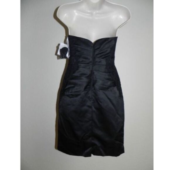 Davids Bridal Dress Size 2 Black Strapless NWT - Picture 3 of 4